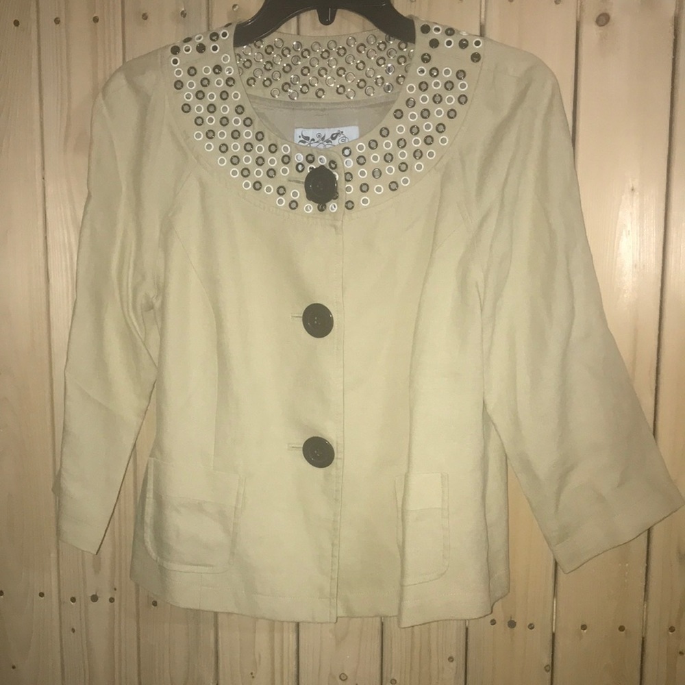 David Brooks Light Tan Linen Jacket 4